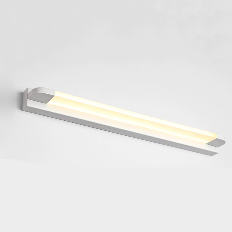 Modern Led Vanity Sconce Light For Bathroom - Slim 18/21.5 Wide Warm/White Lighting Metal Finish