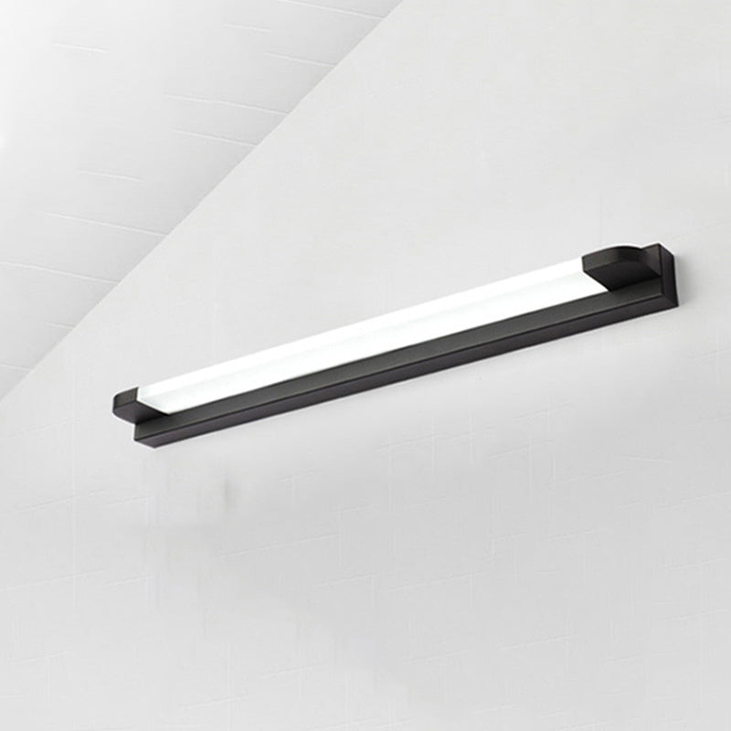 Modern Led Vanity Sconce Light For Bathroom - Slim 18/21.5 Wide Warm/White Lighting Metal Finish