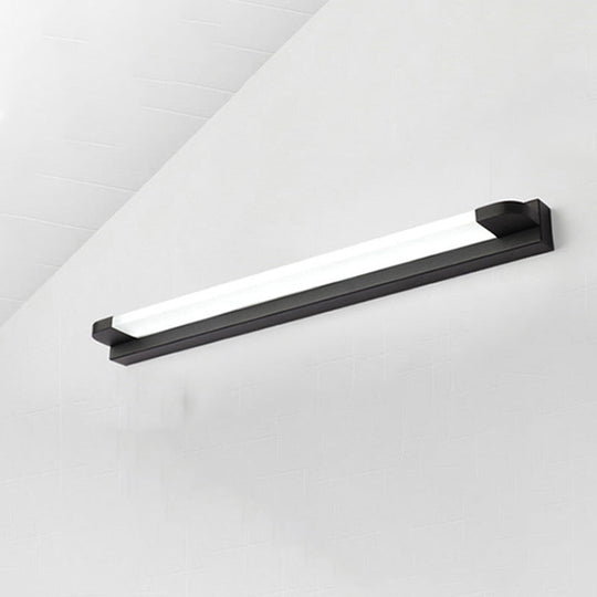 Modern Led Vanity Sconce Light For Bathroom - Slim 18/21.5 Wide Warm/White Lighting Metal Finish