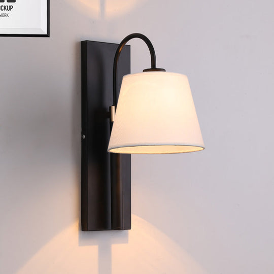 Modern Metal Wall Lamp With Conical Shade - Mounted Light Fixture For Living Room