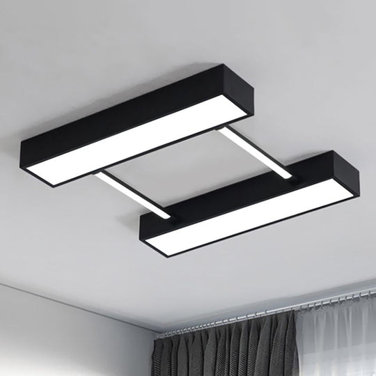 Nordic Metal Flush Mount LED Ceiling Fixture for Bedroom - White/Black, Warm/White Light, Multiple Sizes Available