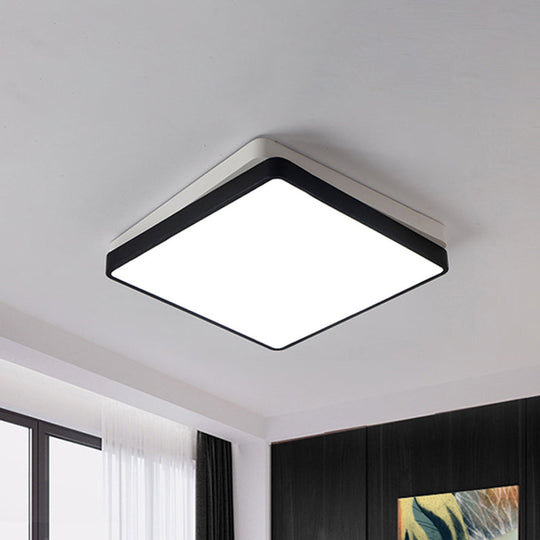 Nordic Metal LED Ceiling Light for Bedroom - Flush Mount, Warm/White, Square/Rectangular Shape, 11"/19"/35.5" Wide