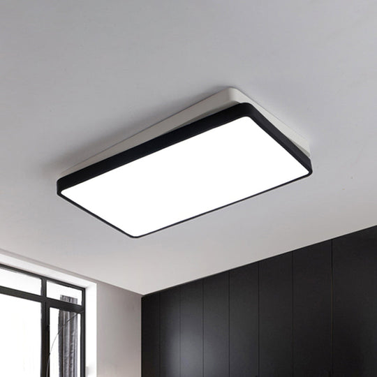 Nordic Metal LED Ceiling Light for Bedroom - Flush Mount, Warm/White, Square/Rectangular Shape, 11"/19"/35.5" Wide