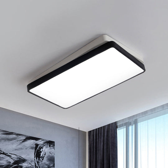 Nordic Metal LED Ceiling Light for Bedroom - Flush Mount, Warm/White, Square/Rectangular Shape, 11"/19"/35.5" Wide