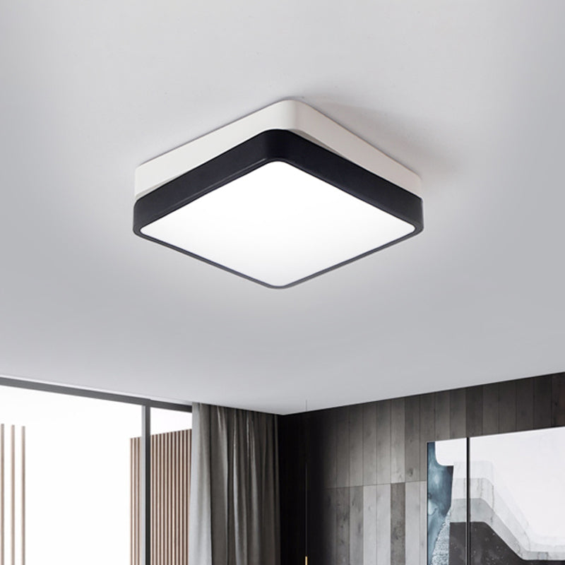 Nordic Metal LED Ceiling Light for Bedroom - Flush Mount, Warm/White, Square/Rectangular Shape, 11"/19"/35.5" Wide