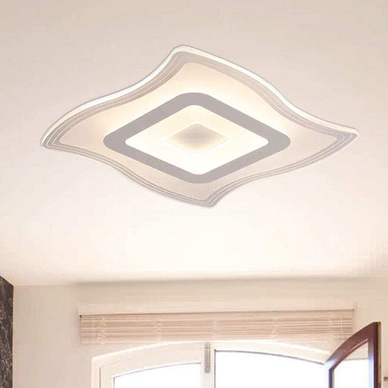 Acrylic Carpet Flush Ceiling Light - Modern LED Flush Mount Lamp | 16.5"/20.5"/23.5" Wide | Warm/White Light