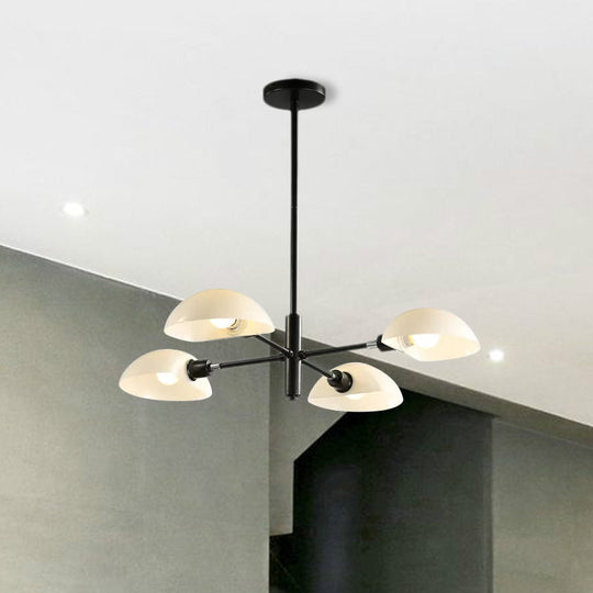 Nordic Style 1/2 Tiers Chandelier With Spoon Shade - Metal Ceiling Light (4/6/8 Lights) Black/Gold