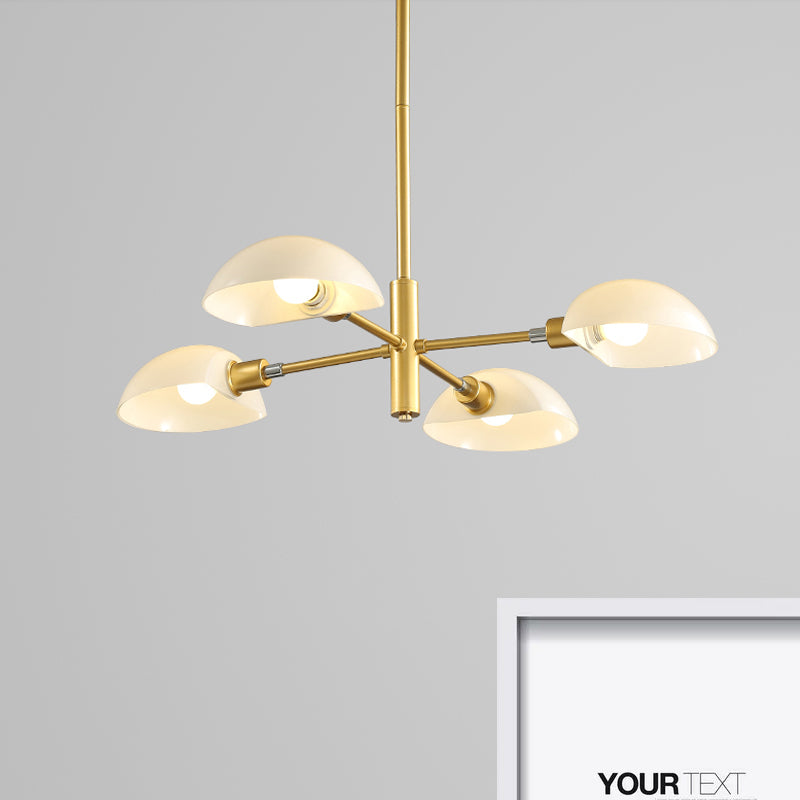 Nordic Style 1/2 Tiers Chandelier With Spoon Shade - Metal Ceiling Light (4/6/8 Lights) Black/Gold