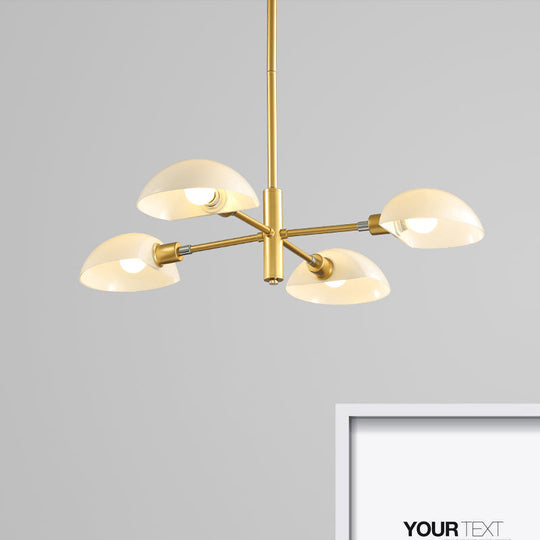 Nordic Style 1/2 Tiers Chandelier With Spoon Shade - Metal Ceiling Light (4/6/8 Lights) Black/Gold