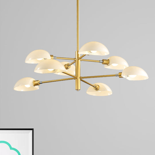 Nordic Style 1/2 Tiers Chandelier With Spoon Shade - Metal Ceiling Light (4/6/8 Lights) Black/Gold