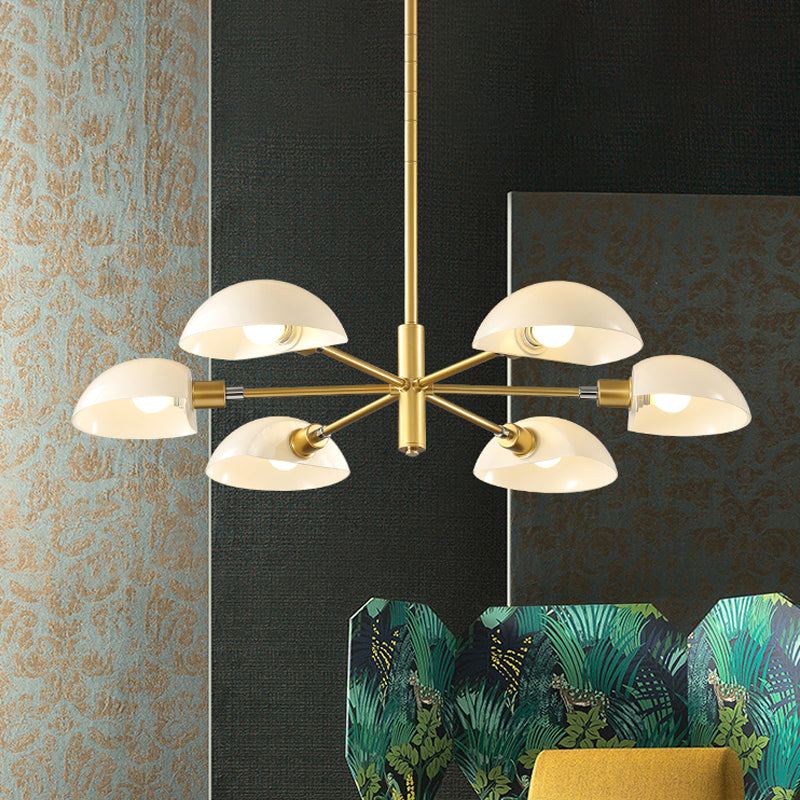 Nordic Style 1/2 Tiers Chandelier With Spoon Shade - Metal Ceiling Light (4/6/8 Lights) Black/Gold