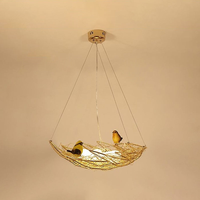 Gold Metal Art Deco Chandelier - Nest Lighting, 19.5"/21.5" Wide, 6/9 Lights, Ceiling Lamp