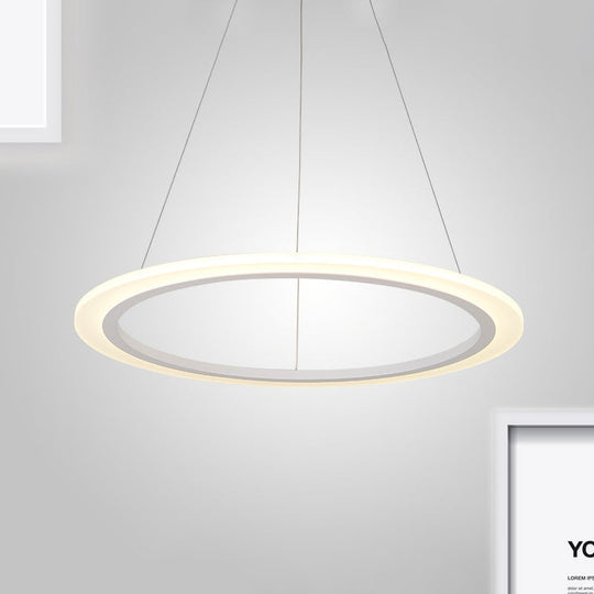 Modern Chandelier With Acrylic Shade - Contemporary Pendant Light Warm/White Illumination