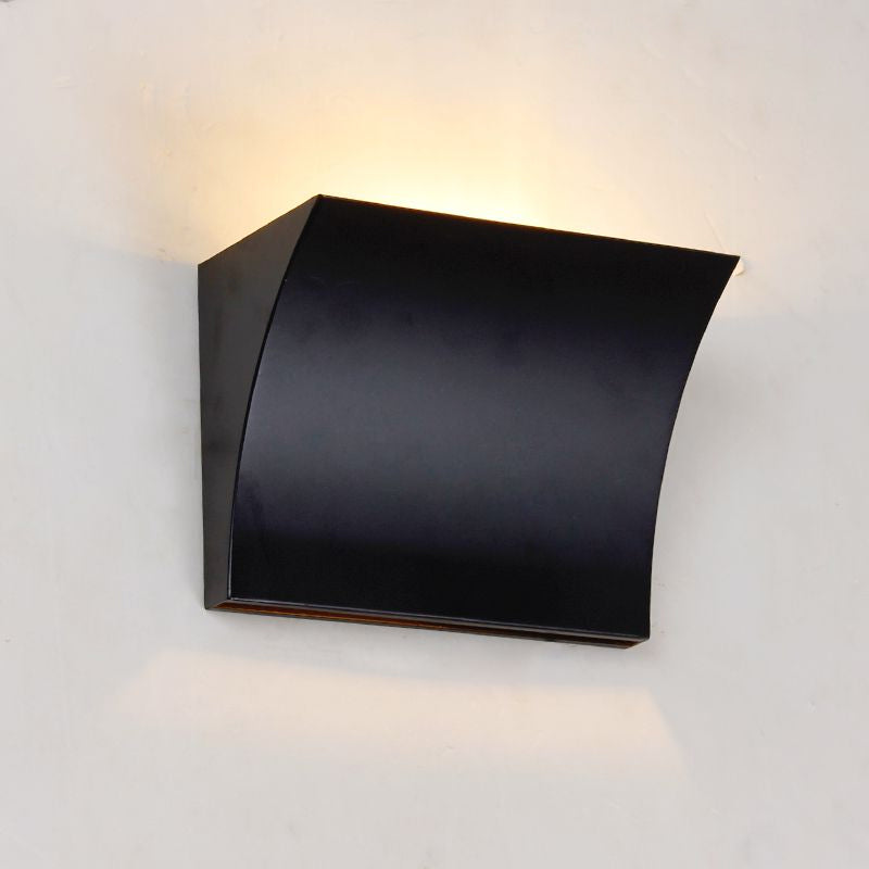 Modern Metal Led Wall Sconce Light Fixture For Living Room - Black/Silver Slide Design