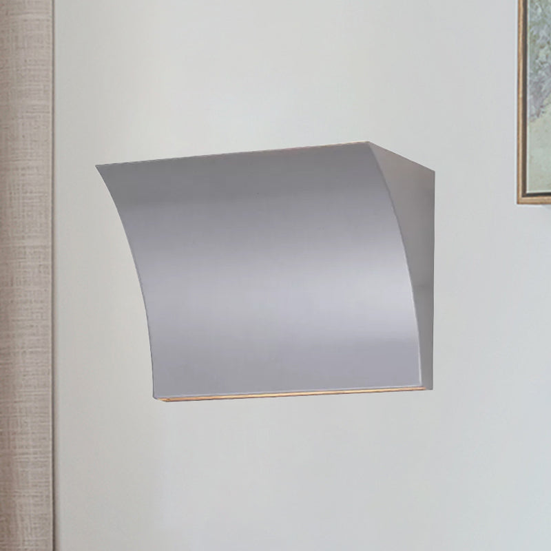 Modern Metal Led Wall Sconce Light Fixture For Living Room - Black/Silver Slide Design