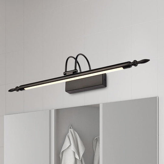 Modern Linear Led Vanity Lighting For Bathroom - Metallic Finish 22/26 Wide Black/White Warm Light