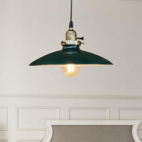 Industrial Style Saucer Metal Pendant Ceiling Light In Black/White - Perfect For Living Room