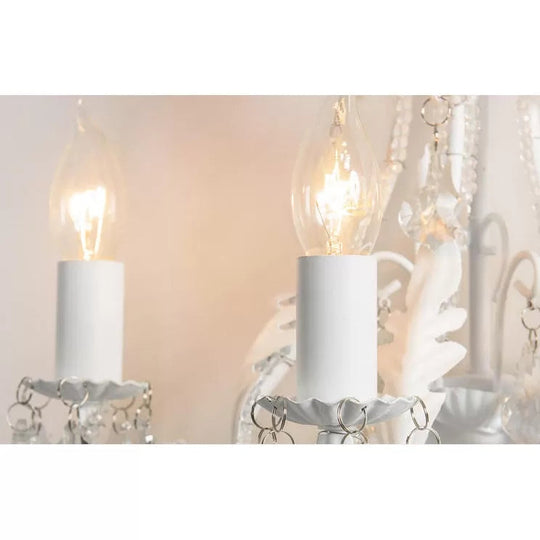 Metallic Candle Wall Sconce With Crystal - 3 Lights Living Room & Kids Light