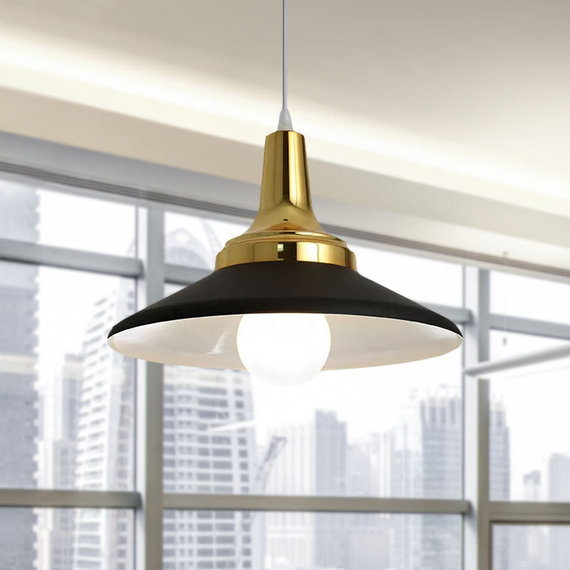 Industrial Conic Shade Pendant Light for Chic Bedroom Decor - Black Metal Suspended Fixture