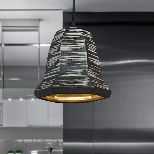 Industrial Ceramic Pendant Light: Barrel/Bell/Urn Shade Grey - Perfect For Restaurants 1 Light