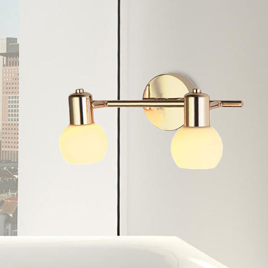 2/3 Bulbs Bubble Shade Wall Sconce Lighting For Modern Bedrooms In Brass