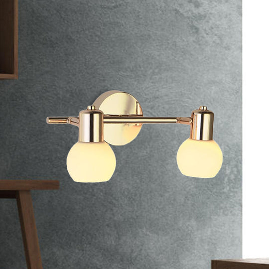 2/3 Bulbs Bubble Shade Wall Sconce Lighting For Modern Bedrooms In Brass