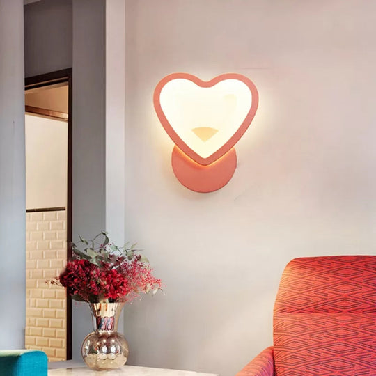 Child Bedroom Led Wall Sconce: Lovely Pattern Acrylic Undertint Light