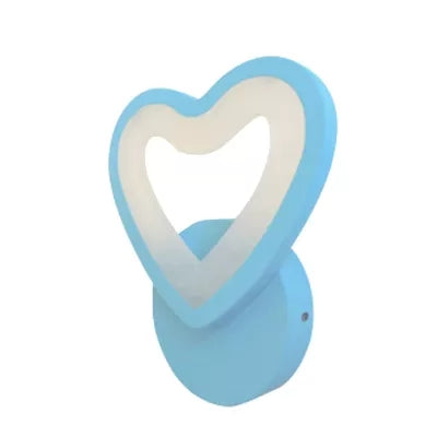 Child Bedroom Led Wall Sconce: Lovely Pattern Acrylic Undertint Light Blue / B