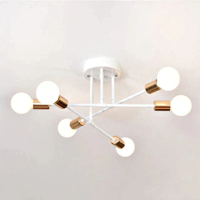 6/8 Head Led Industrial Iron Ceiling Light Living Room Lighting Nordic E27 Lamp