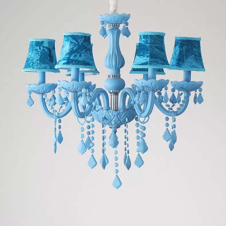 Macaron Style Crystal Deco Glass Hanging Light For Kindergarten