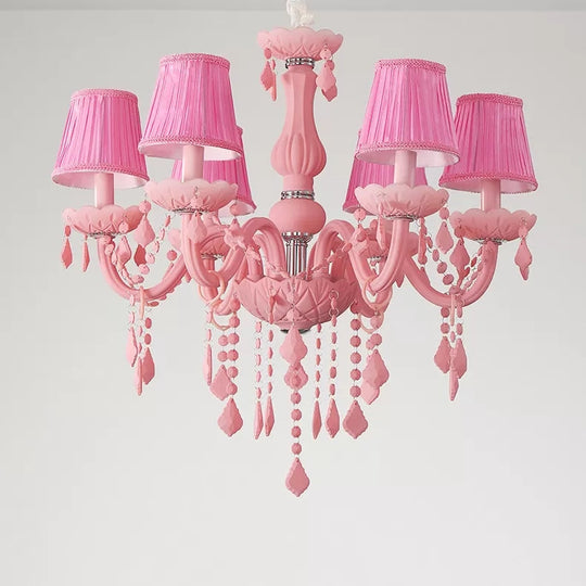 Macaron Style Crystal Deco Glass Hanging Light For Kindergarten