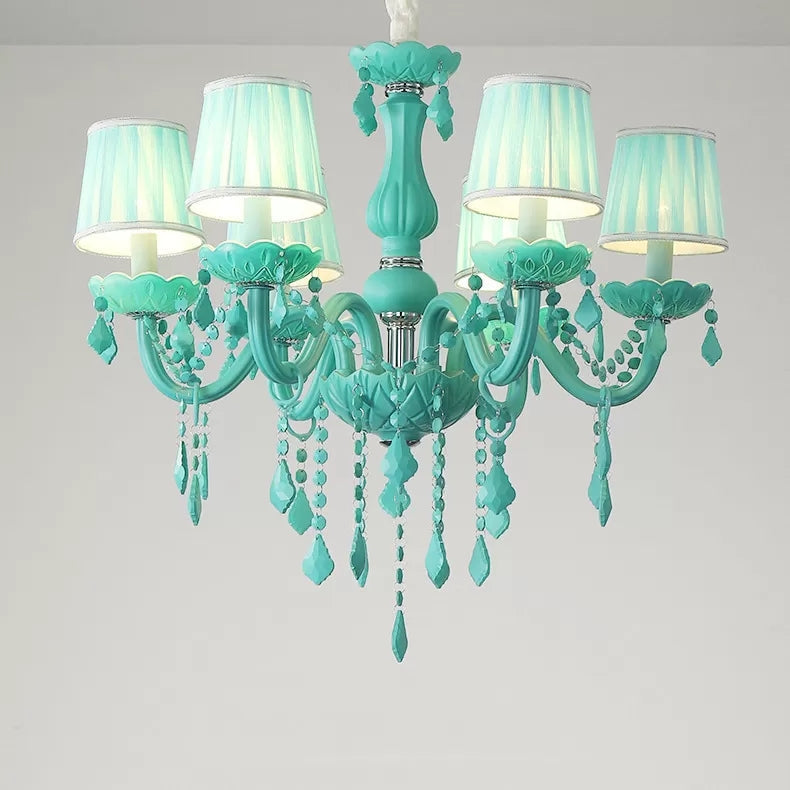 Macaron Style Crystal Deco Glass Hanging Light For Kindergarten