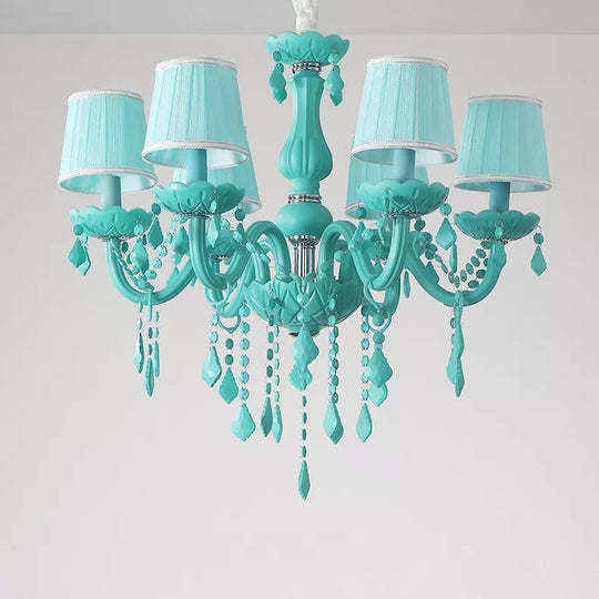 Macaron Style Crystal Deco Glass Hanging Light For Kindergarten