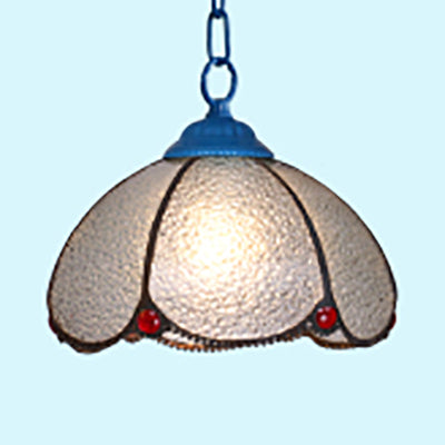 Tiffany Black/Blue Pendant Ceiling Lamp With Handcrafted Glass Shade - Perfect For Living Room Blue