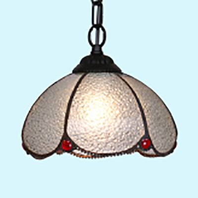 Tiffany Black/Blue Pendant Ceiling Lamp With Handcrafted Glass Shade - Perfect For Living Room Black