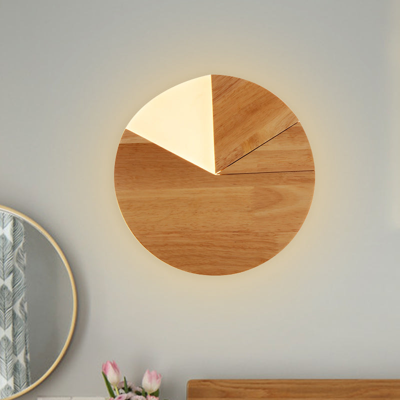 Nordic Wood Led Wall Sconce - 8/11 Wide White/Warm Light