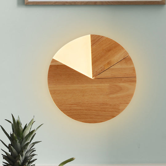 Nordic Wood Led Wall Sconce - 8/11 Wide White/Warm Light