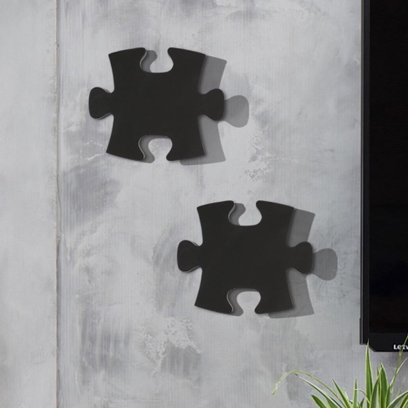 Nordic Led Acrylic Jigsaw Puzzle Wall Sconce In White/Black For Living Room - White/Warm Light