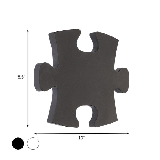 Nordic Led Acrylic Jigsaw Puzzle Wall Sconce In White/Black For Living Room - White/Warm Light