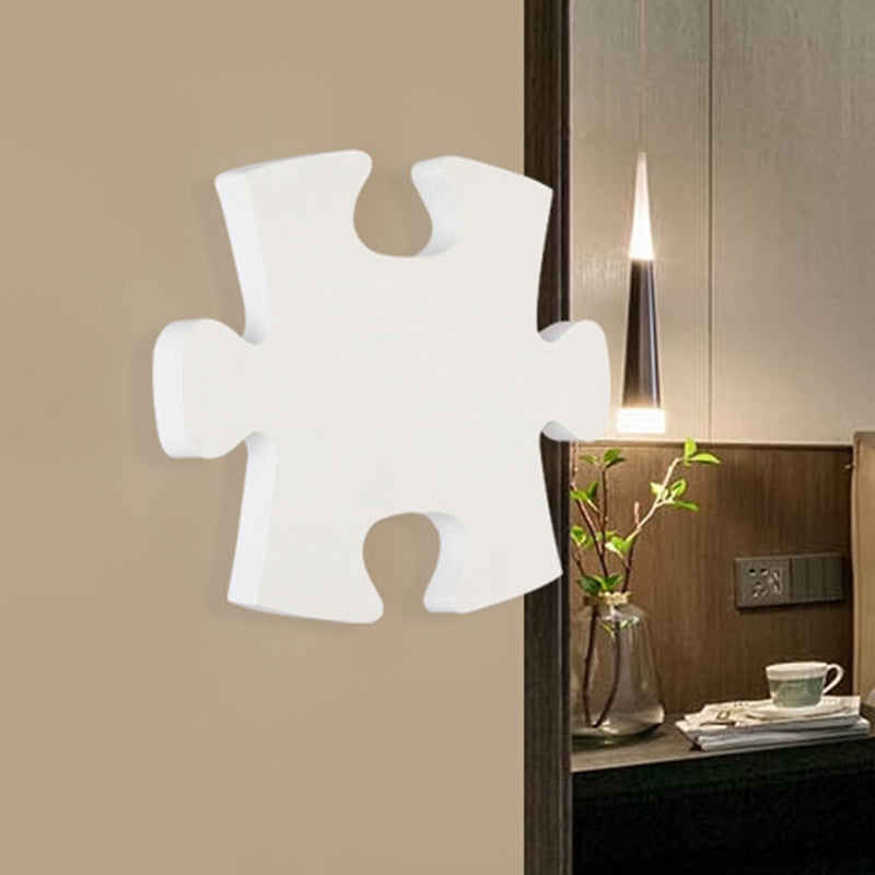 Nordic Led Acrylic Jigsaw Puzzle Wall Sconce In White/Black For Living Room - White/Warm Light