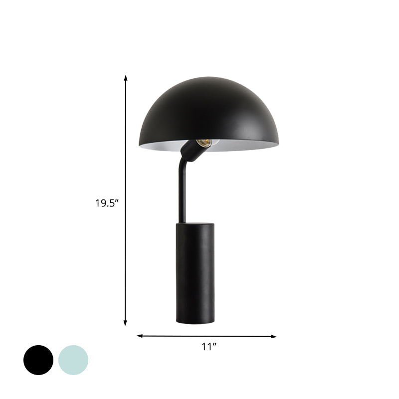 Adjustable Iron Domed Macaron Desk Lamp With Black/Light Green Finish