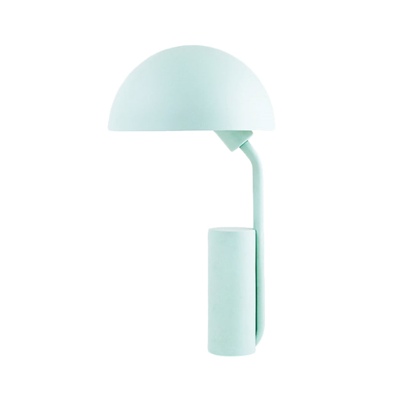 Adjustable Iron Domed Macaron Desk Lamp With Black/Light Green Finish