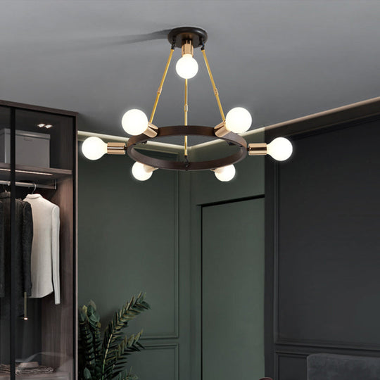 Minimalist Metal Loop Pendant Light: Modern 7/9-Head Black and Gold Chandelier for Bedroom