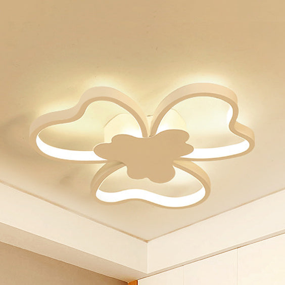 Blossom Shape Ceiling Mount Light - Kid-Friendly LED Lamp for Foyer - White Acrylic Design