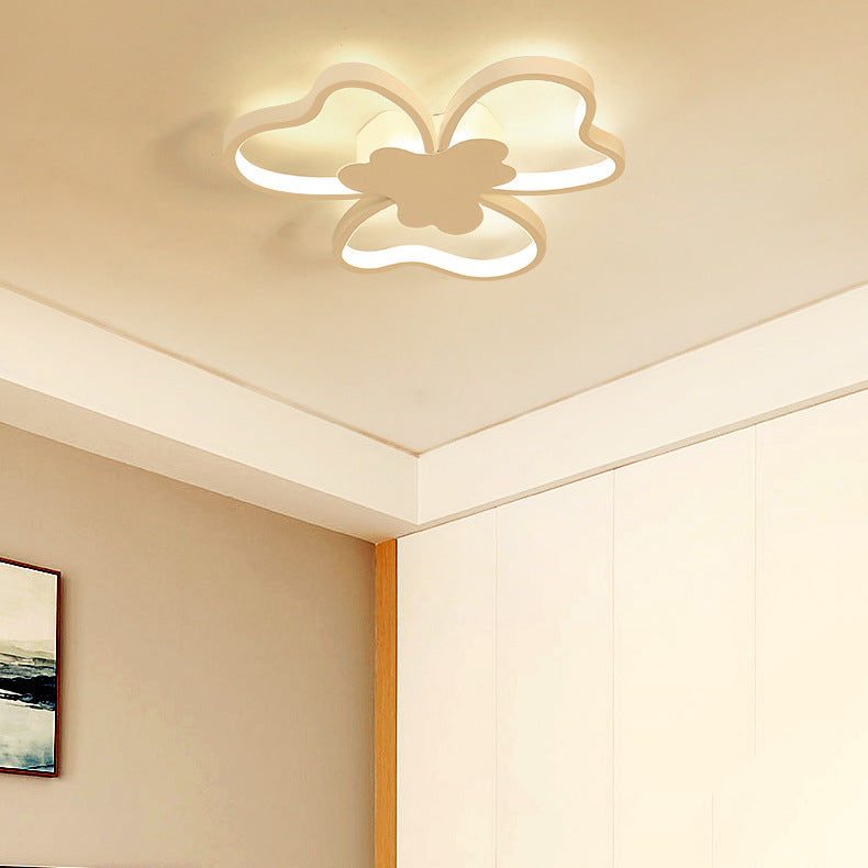 Blossom Shape Ceiling Mount Light - Kid-Friendly LED Lamp for Foyer - White Acrylic Design