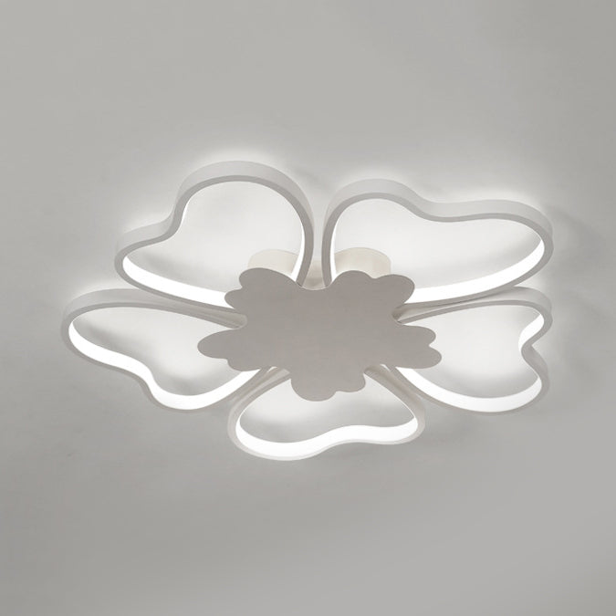 Blossom Shape Ceiling Mount Light - Kid-Friendly LED Lamp for Foyer - White Acrylic Design