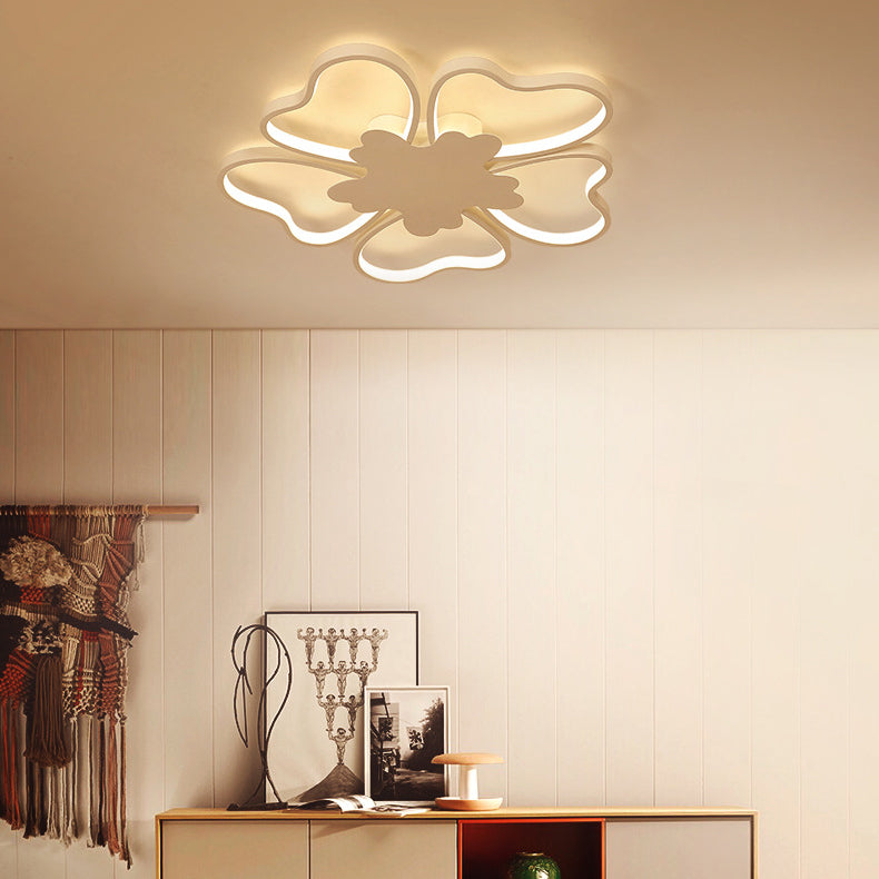 Blossom Shape Ceiling Mount Light - Kid-Friendly LED Lamp for Foyer - White Acrylic Design