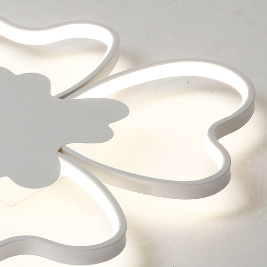 Eye-Caring Kids Ceiling Light In White Blossom Shape - Perfect For Foyer