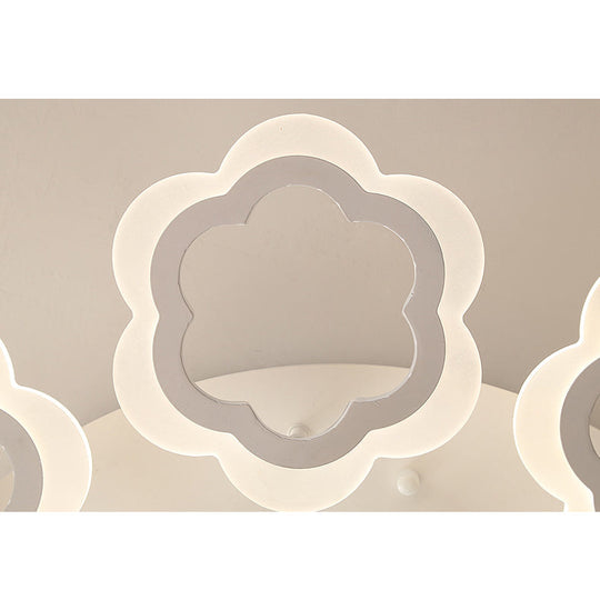 Crystal Ball LED Flush Mount Ceiling Light for Adult Bedroom - Elegant Petal Design in White