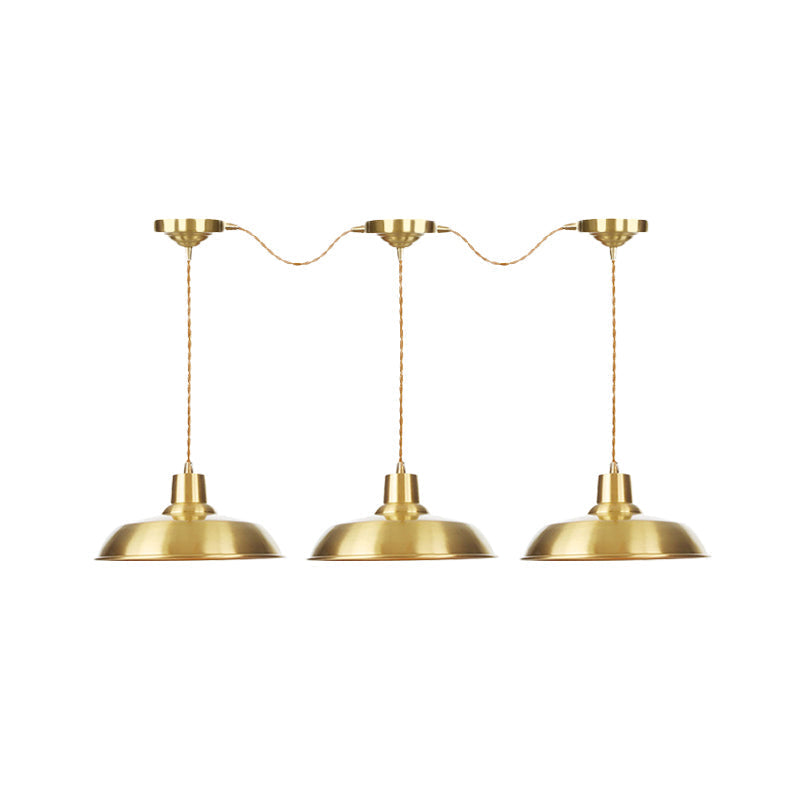 Gold Tandem Multi-Light Chandelier - Industrial Barn Ceiling Lamp (3/5/7-Light)